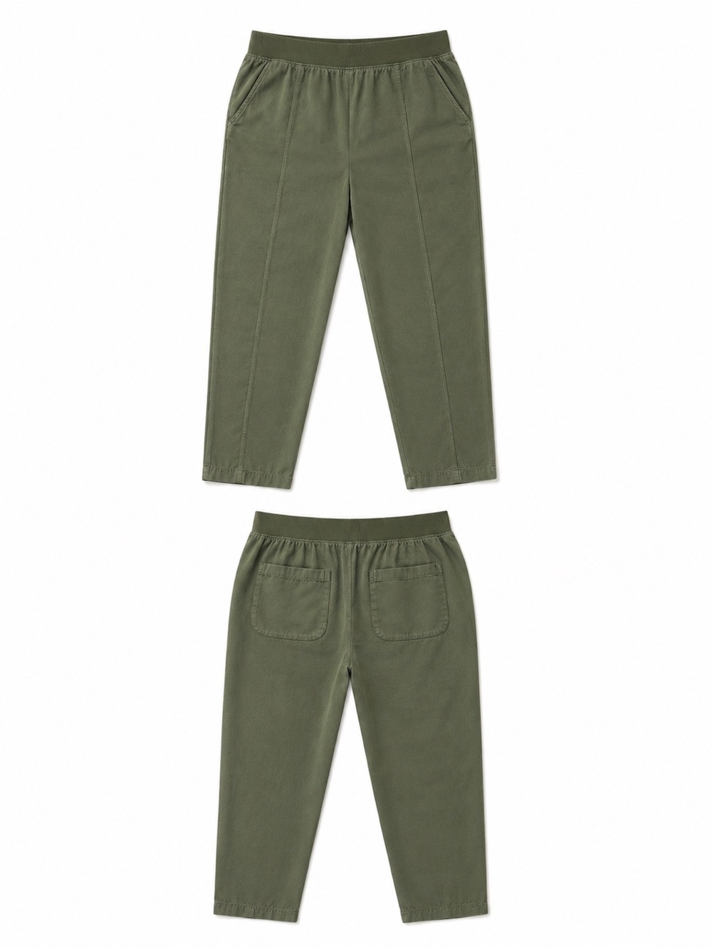Sonoma Womens 1X Buttery Soft Linen Blend Crop Pants Green Pockets Travel - Picture 2 of 8